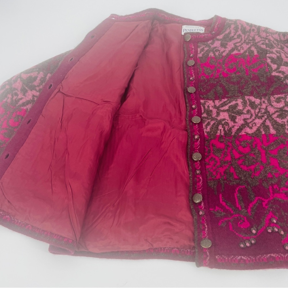 Pendleton - Vtg 100% Lambswool Classic Button Fro… - image 4